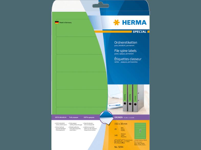 HERMA 5094 Ordneretiketten 192x38 mm A4 140 St.