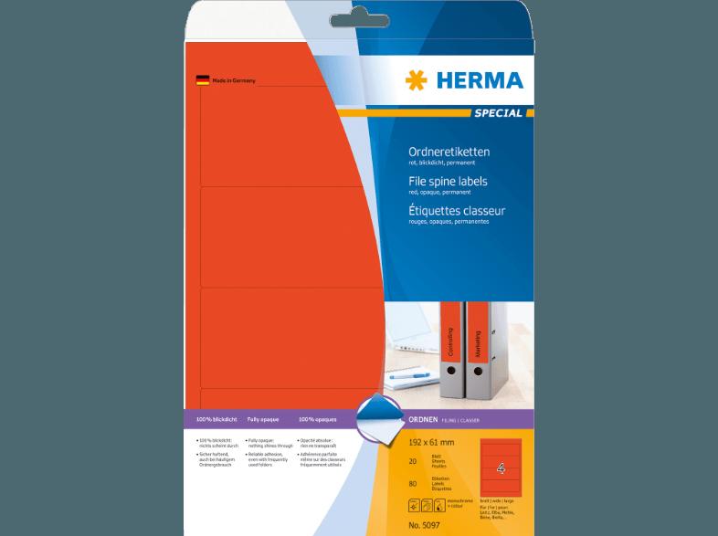 HERMA 5097 Ordneretiketten 192x61 mm A4 80 St.