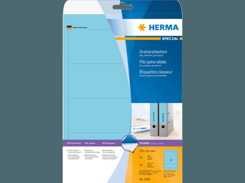 HERMA 5098 Ordneretiketten 192x61 mm A4 80 St.