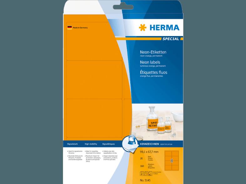 HERMA 5145 Neonetiketten 99.1x67.7 mm A4 160 St.