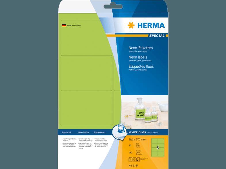 HERMA 5147 Neonetiketten 99.1x67.7 mm A4 160 St.