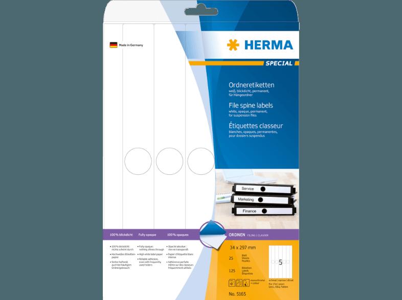 HERMA 5165 Hängeordneretiketten 34x297 mm A4 125 St.