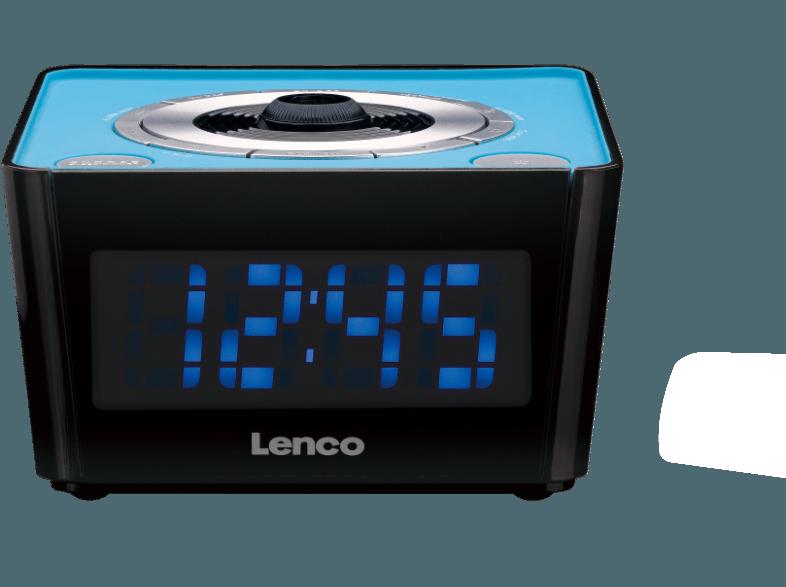 LENCO CR-16 Uhrenradio (PLL FM Radio, FM, UKW, Schwarz/Blau)