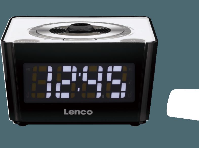 LENCO CR-16 Uhrenradio (PLL FM Radio, FM, UKW, Schwarz/Weiß)