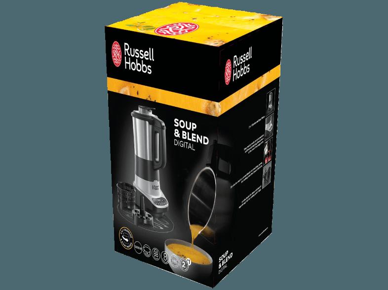 RUSSELL HOBBS 21481-56 Soup and Blend Standmixer mit Kochfunktion/Suppenzubereiter Edelstahl/Schwarz (1200 Watt, bis zu 1.75 Liter/Jahr)