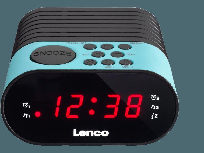 LENCO CR-07 Uhrenradio (PLL FM, FM, Blau), LENCO, CR-07, Uhrenradio, PLL, FM, FM, Blau,