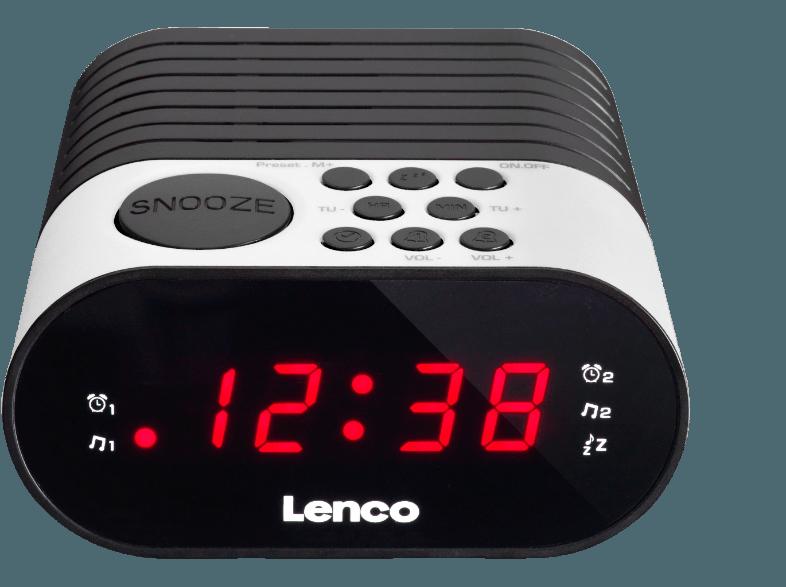LENCO CR-07 Uhrenradio (PLL FM, FM, Weiß), LENCO, CR-07, Uhrenradio, PLL, FM, FM, Weiß,