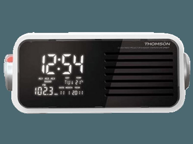THOMSON CP301T Uhrenradio (UKW Tuner, UKW, MW, Weiß)