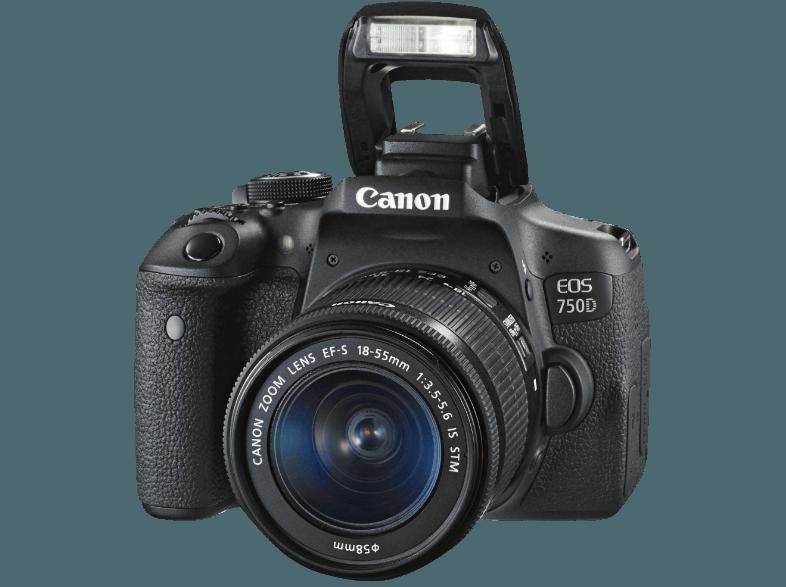 CANON EOS 750D Spiegelreflexkamera 24.2 Megapixel mit Objektiv 18-135 mm f/3.5-5.6, 7.7 cm Display   Touchscreen