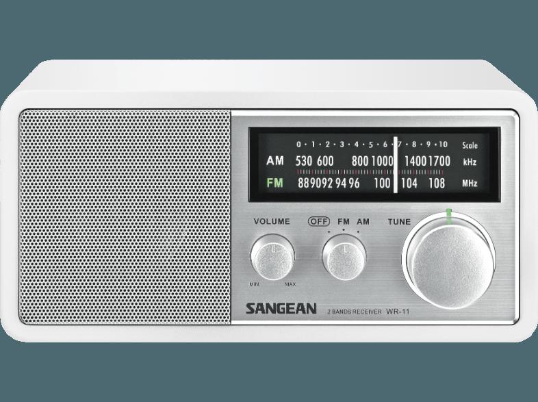 SANGEAN WR-11  (PLL Tuner, UKW, FM, MW, Weiß)