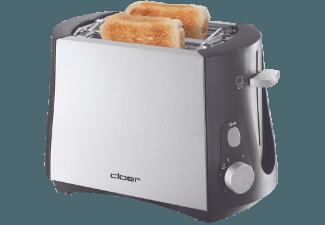 CLOER 3410 Toaster Schwarz (825 Watt, Schlitze: 2)