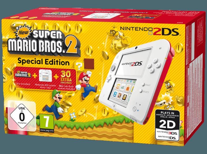 2DS Weiß/Rot   New Super Mario Bros. 2 (Special Edition), 2DS, Weiß/Rot, , New, Super, Mario, Bros., 2, Special, Edition,