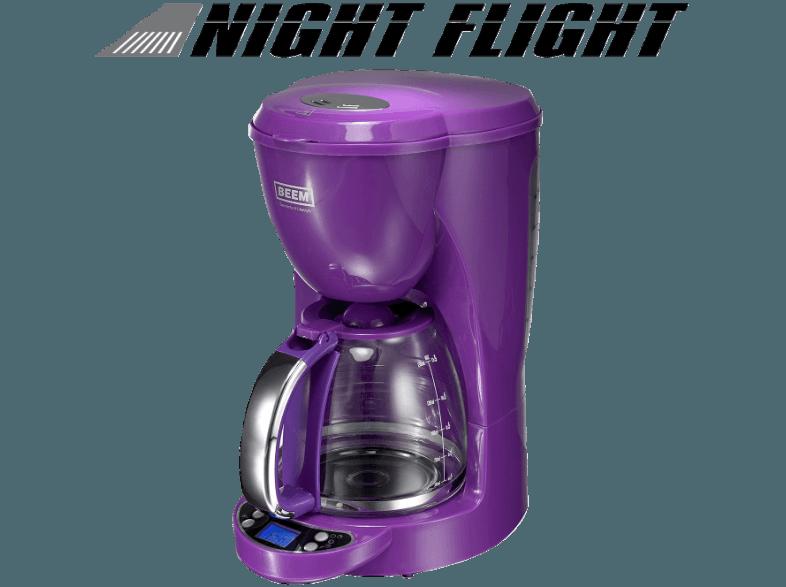 BEEM D2001.130 Night-Flight Kaffeemaschine Nachtviolett (hochtemperierte Glaskanne mit Volumenskalierung)