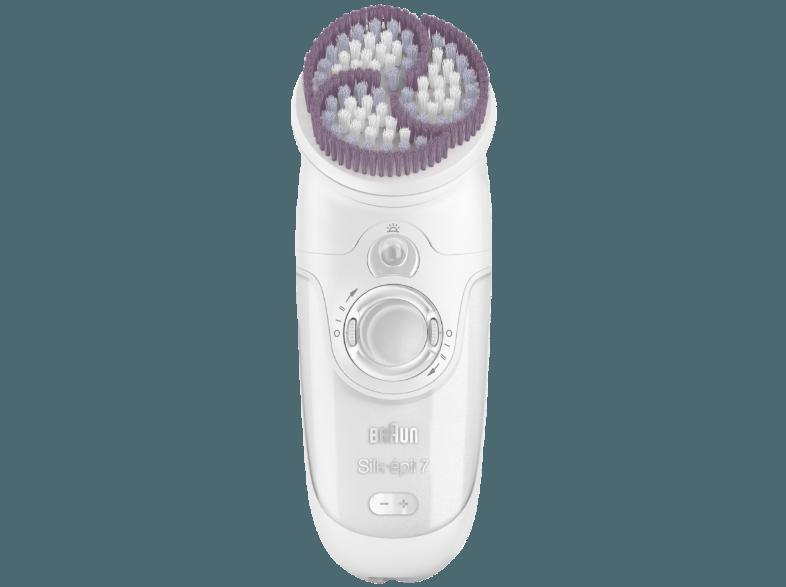 BRAUN 7929 wet&dry Silk-épil 7 Skin Spa inkl. Gesichtsreinigungs-Bürste Wet&Dry Epilierer mit Sonic Peeling Bürste weiß/lila