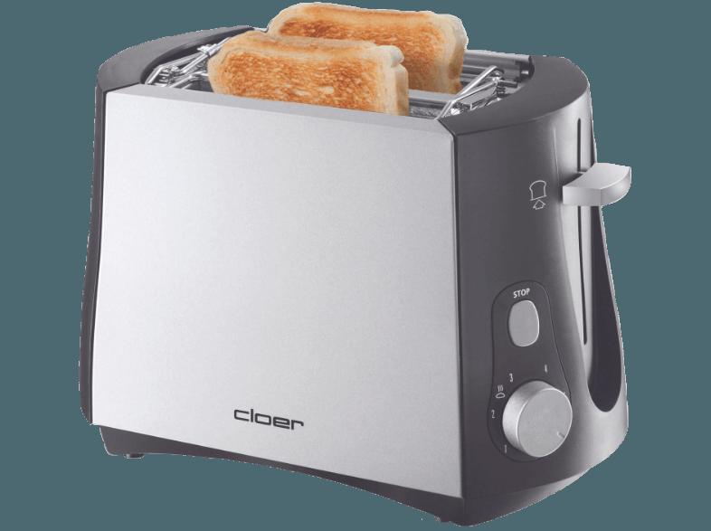 CLOER 3410 Toaster Schwarz (825 Watt, Schlitze: 2), CLOER, 3410, Toaster, Schwarz, 825, Watt, Schlitze:, 2,