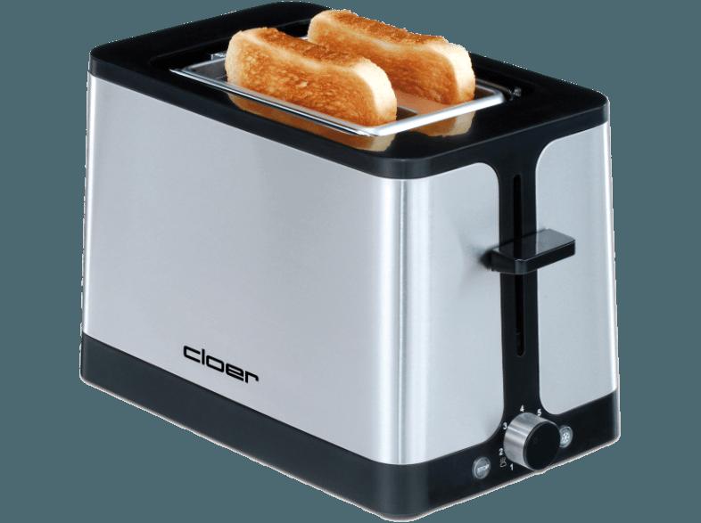 CLOER 3609 Scheiben-Toaster Edelstahl/Schwarz (900 Watt, Schlitze: 2)