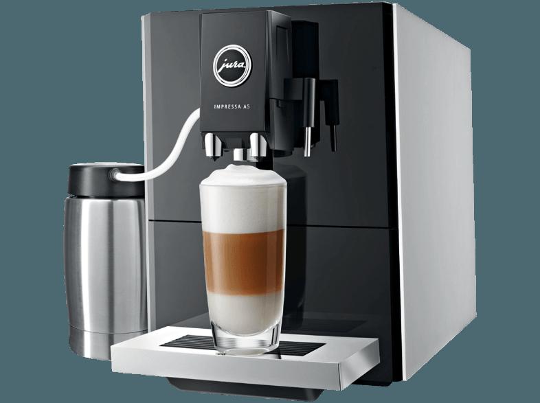 JURA 13778 IMPRESSA A5 Espresso-/Kaffee-Vollautomat (Aroma -Mahlwerk, 1.1 Liter, Silberminium/Pianoschwarz)