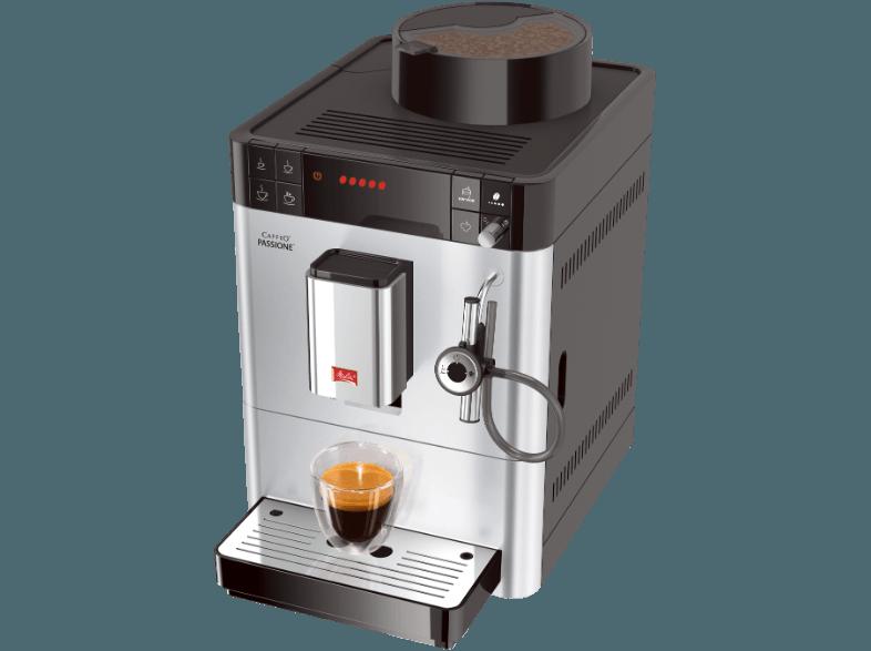 MELITTA F 53/0-101 Caffeo Passione Kaffeevollautomat (Stahl-Kegelmahlwerk, 1.2 Liter, Silber)