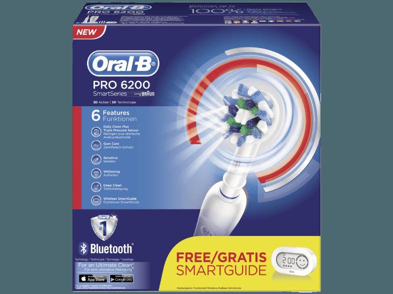 ORAL-B PRO 6200 Elektrische Zahnbürste Weiß, ORAL-B, PRO, 6200, Elektrische, Zahnbürste, Weiß