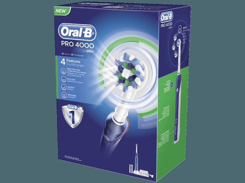 ORAL-B PROFESSIONAL 4000 Elektrische Zahnbürste Weiß/Dunkelblau