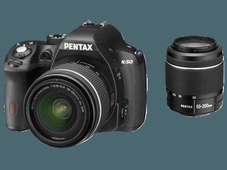PENTAX K-50    Objektiv 18-55 mm, 50-200 mm f/3.5-5.6, f/4-5.6 (16.3 Megapixel, CMOS), PENTAX, K-50, , Objektiv, 18-55, mm, 50-200, mm, f/3.5-5.6, f/4-5.6, 16.3, Megapixel, CMOS,