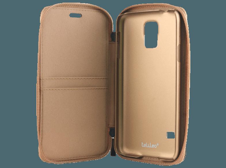 TELILEO 3648 Zip Case Hochwertige Echtledertasche Galaxy S5