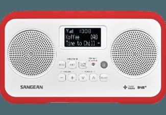 SANGEAN DPR-77  (Stereo-Digitalradio, UKW, DAB, DAB , Weiß-Rot)