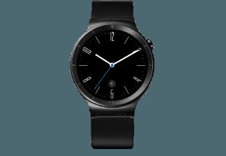HUAWEI Watch Active (Edelstahl) mit Lederband Schwarz (Smartwatch)