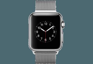 APPLE Watch 42 mm Edelstahlgehäuse mit Milanaise-Armband (MJ3Y2FD/A) Silber (Smartwatch)