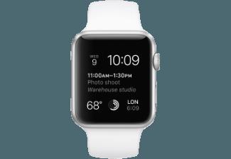 APPLE Watch 42mm Aluminiumgehäuse mit Sportband (MJ3N2FD/A) Silber/Weiß (Smart Watch)