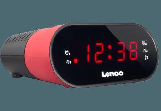 LENCO CR-07 Uhrenradio (PLL FM, FM, Pink)