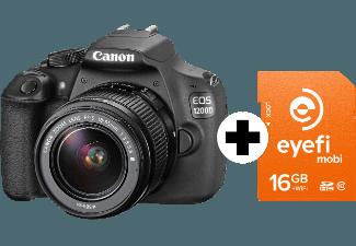 CANON EOS 1200D   Eyefi Speicherkarte Spiegelreflexkamera 18 Megapixel mit Objektiv 18-55 mm f/3.5-5.6, 7.5 cm Display