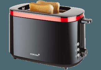 KORONA 21113 Toaster Schwarz/Rot (750 Watt, Schlitze: 2), KORONA, 21113, Toaster, Schwarz/Rot, 750, Watt, Schlitze:, 2,